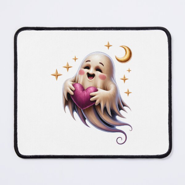 Item preview, Cute Happy Ghost Hugging Heart – Spooky Sweet Autumn Art designed and sold by jkrphoto.