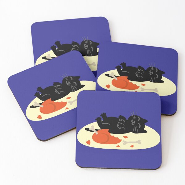 Item preview, Funny Food Coma Black Cat - Roasted Chicken Dinner designed and sold by fishdesigns.