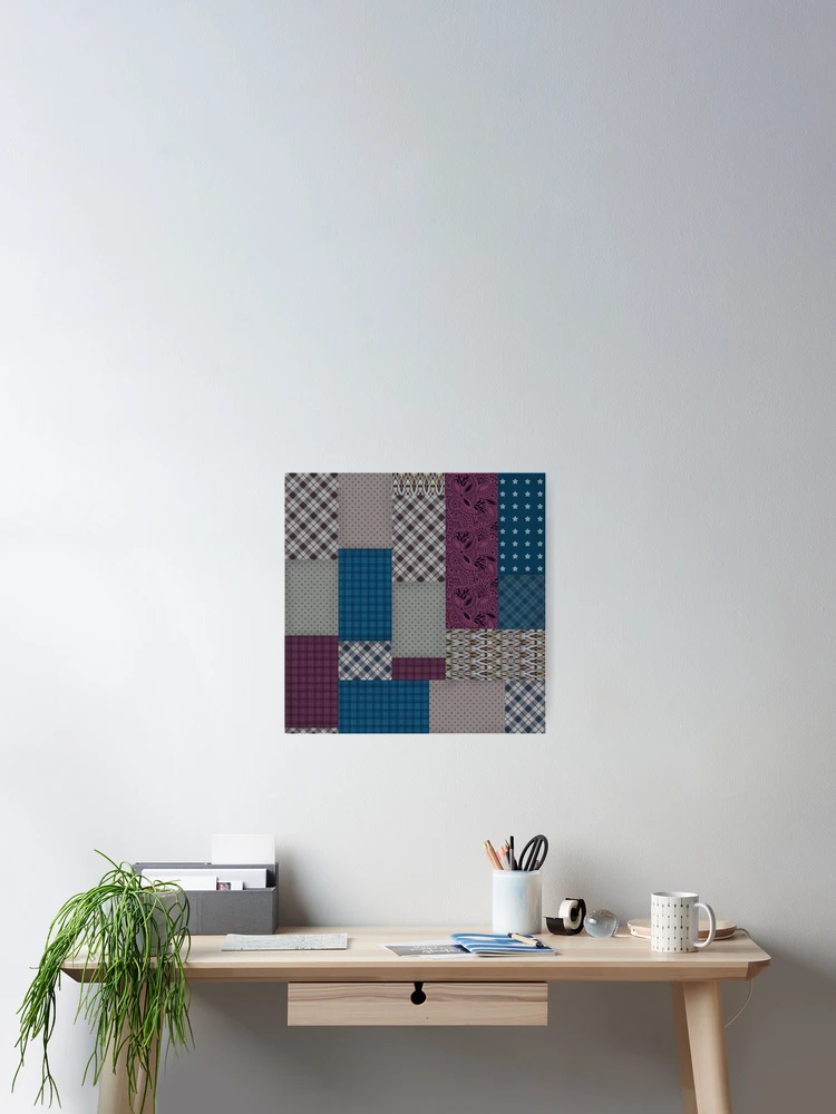 Thumbnail 2 of 3, Poster, Rustic patchwork designed and sold by fuzzyfox.