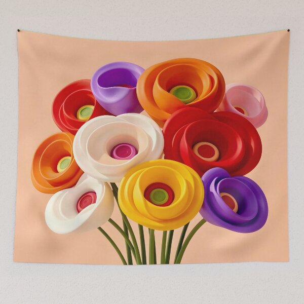 Item preview, 3D Layered Papercraft Floral Ribbon Abstract designed and sold by Vicky Brago-Mitchell®.