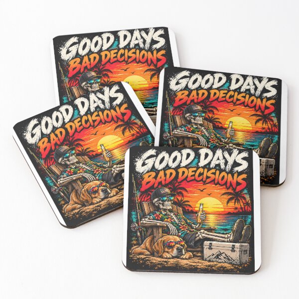 Item preview, Good Days Bad Decisions – Funny Skeleton Vacation Design designed and sold by Petrichor82.