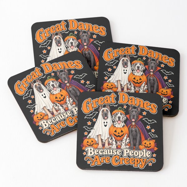Aperçu de l'œuvre Grands Danois parce que les gens sont flippants - Grand Danois amoureux des chiens pour Halloween créée et vendue par Rtcraftani.