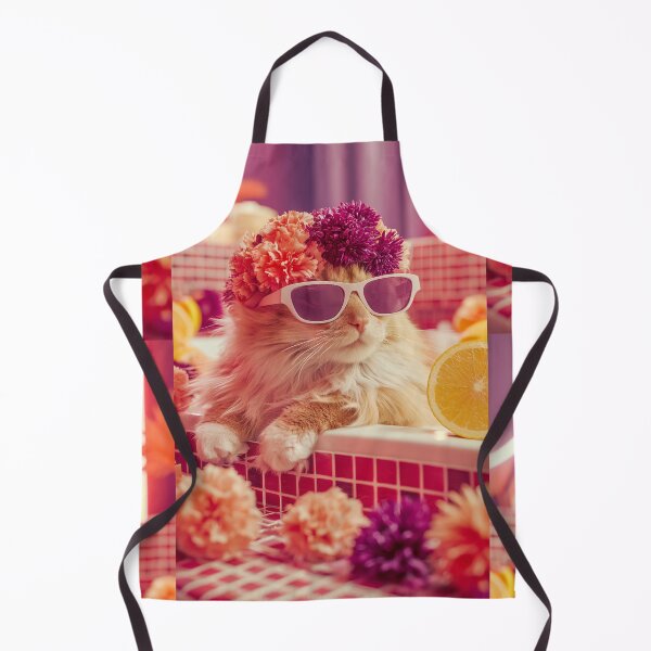 Item preview, Glam Cat with Flower Crown & Sunglasses — Pink Retro Vibe designed and sold by Designed By Shannon.