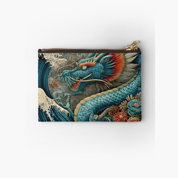 Item preview, Majestic Blue Dragon Amongst Waves and Flowers designed and sold by Artessie.