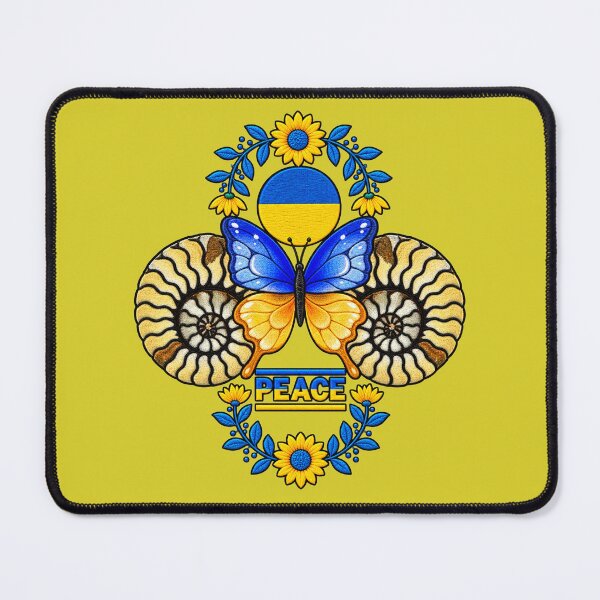 Item preview, stand with Ukraine Butterfly Sunflower Ammonite Fossil designed and sold by ArtDesignTp.