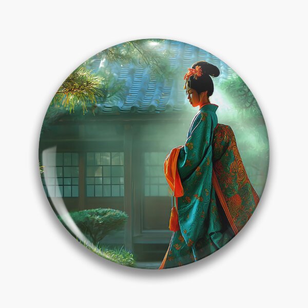 Item preview, Beautiful Zen Garden with Elegant Kimono woman designed and sold by Artessie.