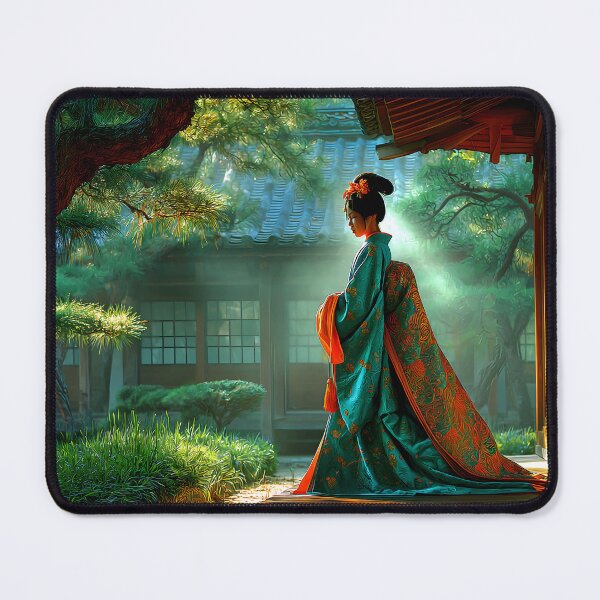 Item preview, Beautiful Zen Garden with Elegant Kimono woman designed and sold by Artessie.