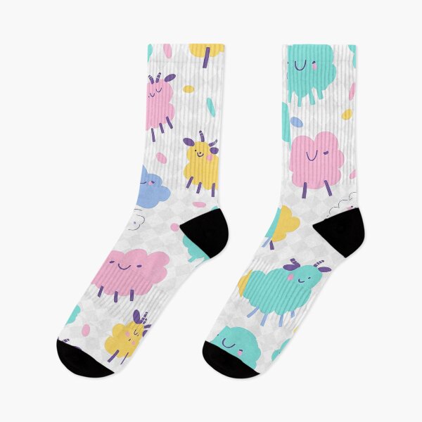 Item preview, Cute Pastel Kawaii Sheep Pattern designed and sold by SmyrnaArtGalery.