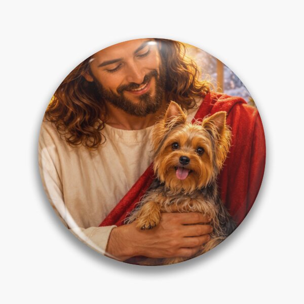Item preview,  Jesus Sitting With Yorkshire Terriers Christmas . Yorkshire lovers Christmas  designed and sold by Obinne.