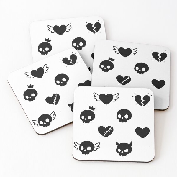 Item preview, Gothic Skulls and Hearts Seamless Pattern designed and sold by Skulls & Calaveras.