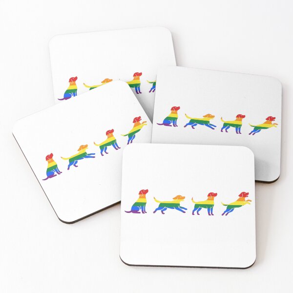 Item preview, Puppies Playing with LGBT Flag - Pride Rainbow Silhouettes designed and sold by Goodthingstree.