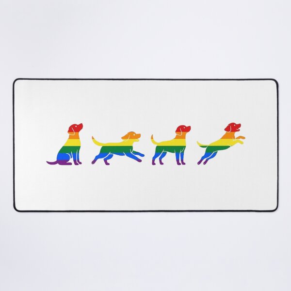 Item preview, Puppies Playing with LGBT Flag - Pride Rainbow Silhouettes designed and sold by Goodthingstree.