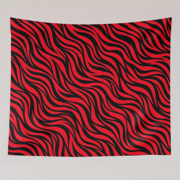 Aperçu de l'œuvre Electric Red & Black Zebra – Bold Animal Print Pattern créée et vendue par HO•Designs.