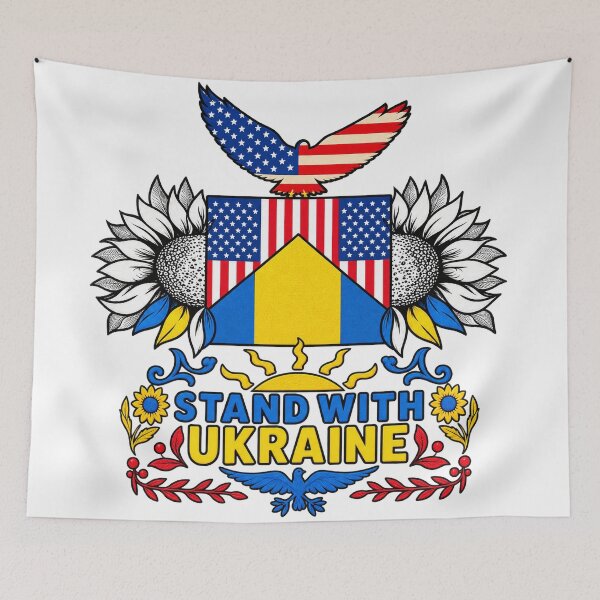 Item preview, Stand with Ukraine Patriotic Sunflower Art designed and sold by ArtDesignTp.