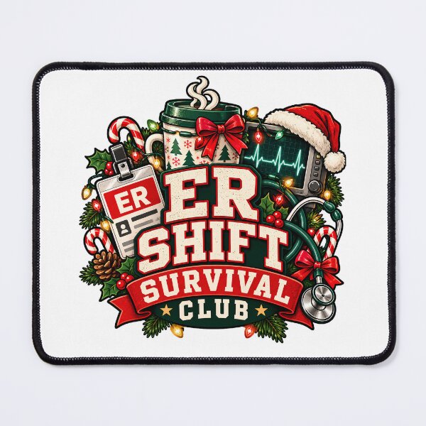 Item preview, Christmas ER Shift Survival Club Funny Holiday Emergency Room Nurse designed and sold by Neurospicy Trolls.