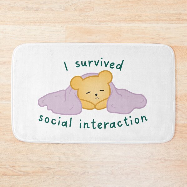 Item preview, I Survived Social Interaction Cute Bear with Blanket designed and sold by winterpumpkin.
