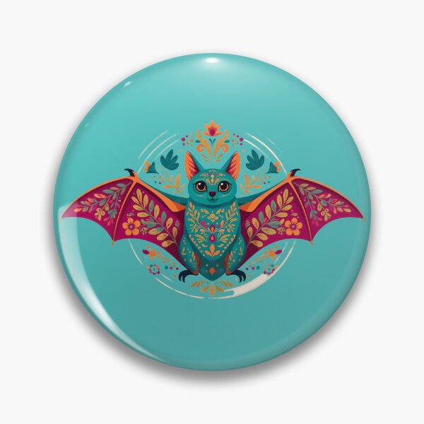 Artikelvorschau, Bohemian bat with flowers - Colorful Halloween entworfen und verkauft von ParadoxParadox.
