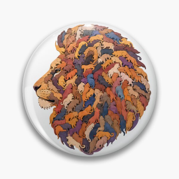 Item preview, Majestic Lion Pride Silhouette Wood Mosaic Art designed and sold by VisualVerseLab.