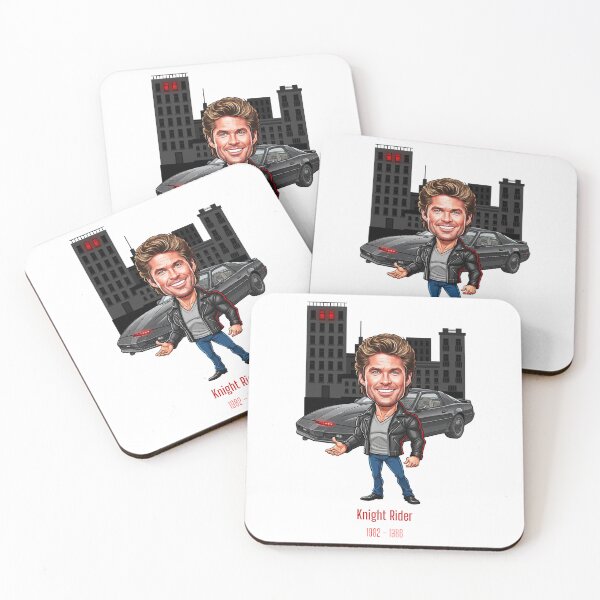 Artikelvorschau, Stadt bei Nacht David Hasselhoff Knight Rider Karikatur entworfen und verkauft von vectorlove.