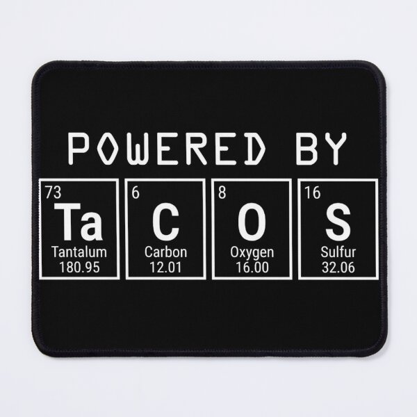 Item preview, Powered By Tacos Periodic Table Badge Sticker designed and sold by EnigmaticGoth.