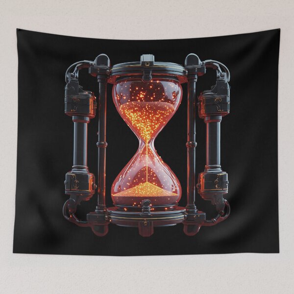 Item preview, Aggressive Cyberpunk Mecha Hourglass with Neon Glow designed and sold by Cyber Gold Studio.