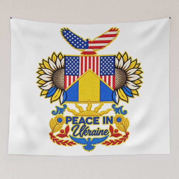 Item preview, Peace in Ukraine Patriotic Sunflower Art designed and sold by ArtDesignTp.