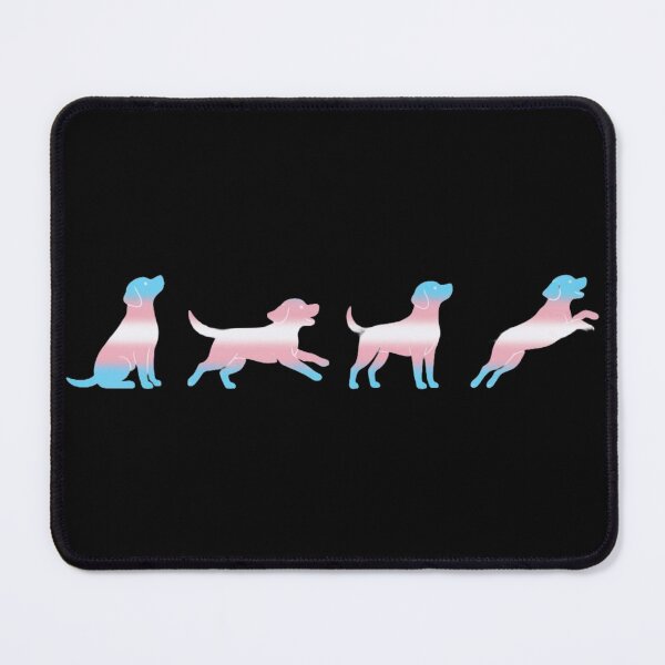 Item preview, Puppies Playing with Trans Flag - Pastel Pride Silhouettes designed and sold by Goodthingstree.