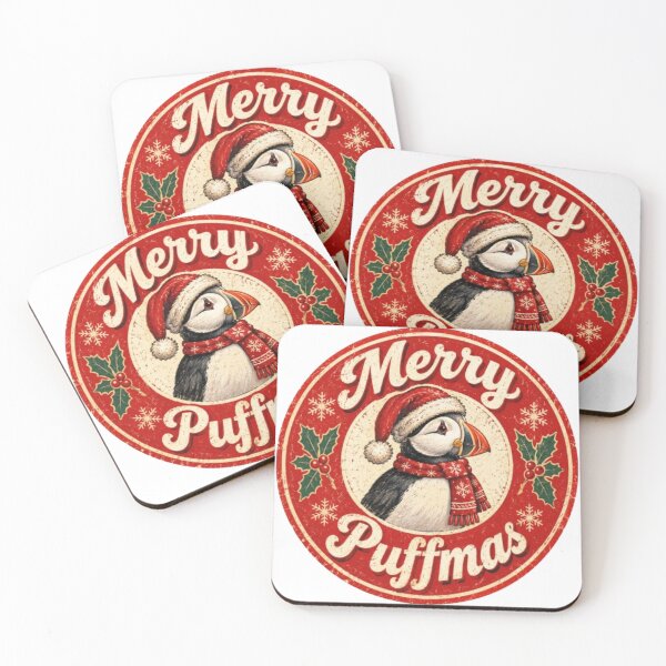 Item preview, Camiseta navideña vintage Merry Puffmas con diseño de frailecillo | Insignia navideña retro de frailecillo | Regalo navideño con diseño de pájaro adorable designed and sold by Obinne.