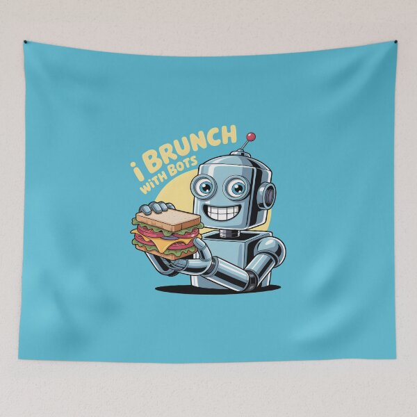 Item preview, I Brunch with Bots – Funny AI Robot Humor Design designed and sold by Jollys-ArtShop.