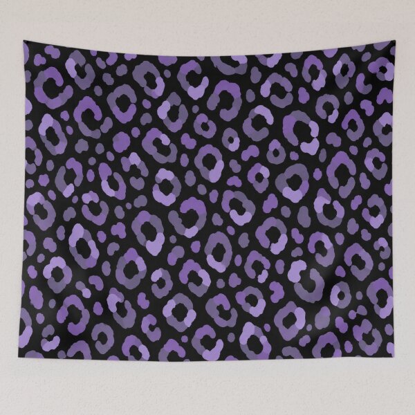 Aperçu de l'œuvre Purple & Black Leopard Print – Lavender Animal Pattern créée et vendue par HO•Designs.