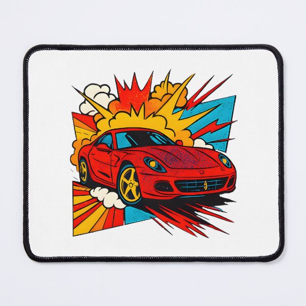 Item preview, Red Sports Car Illustration Inspired by Classic Ferrari Design designed and sold by LeilaMounia.