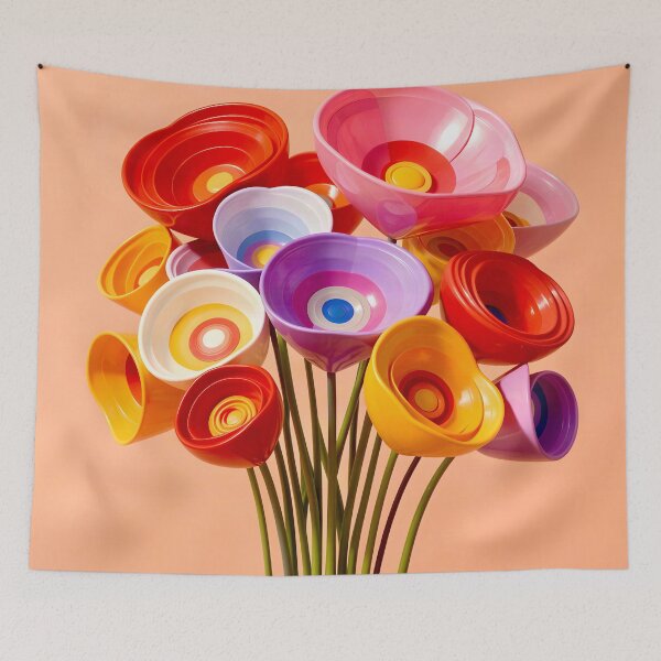 Item preview, 3D Layered Papercraft Floral Ribbon Abstract designed and sold by Vicky Brago-Mitchell®.