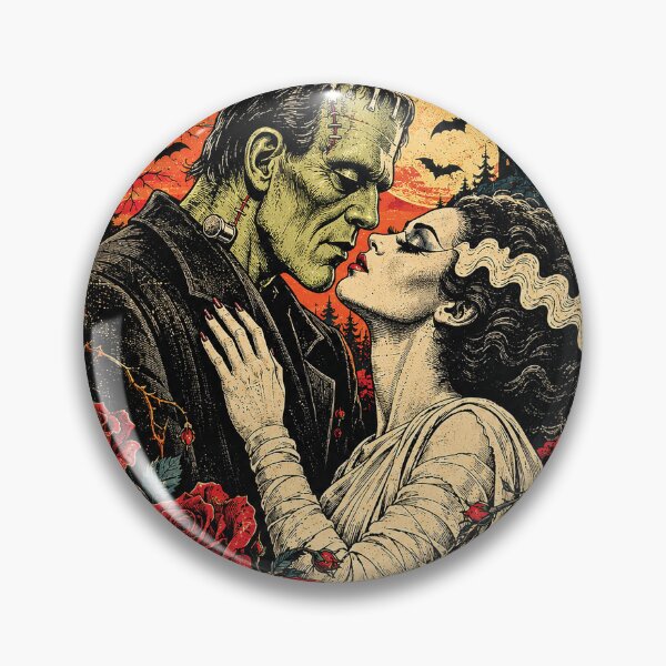 Item preview, Gothic Monster Couple With Red Roses and Full Moon,  designed and sold by Gold Turtle  Lina.