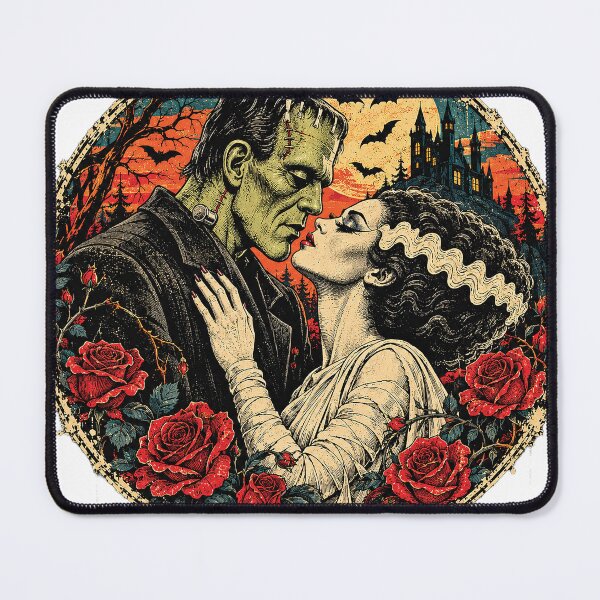 Item preview, Gothic Monster Couple With Red Roses and Full Moon, designed and sold by Gold Turtle Lina.