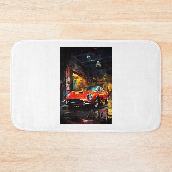 Item preview, Classic Heritage Sports Car Parked on Cobblestone Street Vintage Automotive Art designed and sold by LeilaMounia.