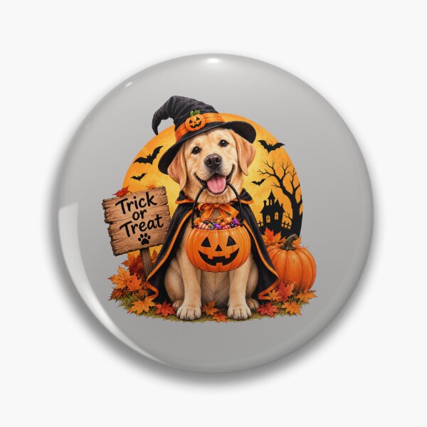 Item preview, Halloween Golden Labrador Retriever Dog - Trick or Treat Pumpkin Witch designed and sold by Nature's Palette.