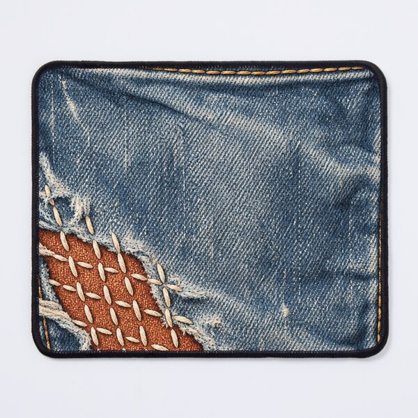 Item preview, Visible Mending Denim Repair Stitch Illustration designed and sold by Crafted.ink.