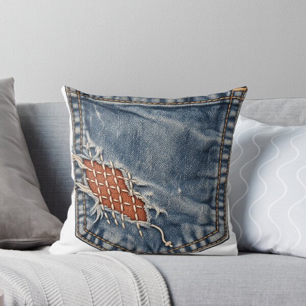 Item preview, Visible Mending Denim Repair Stitch Illustration designed and sold by Crafted.ink.
