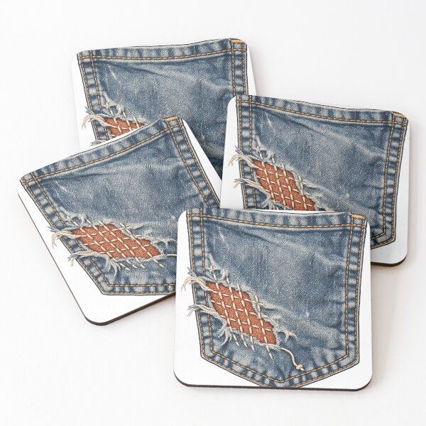 Item preview, Visible Mending Denim Repair Stitch Illustration designed and sold by Crafted.ink.