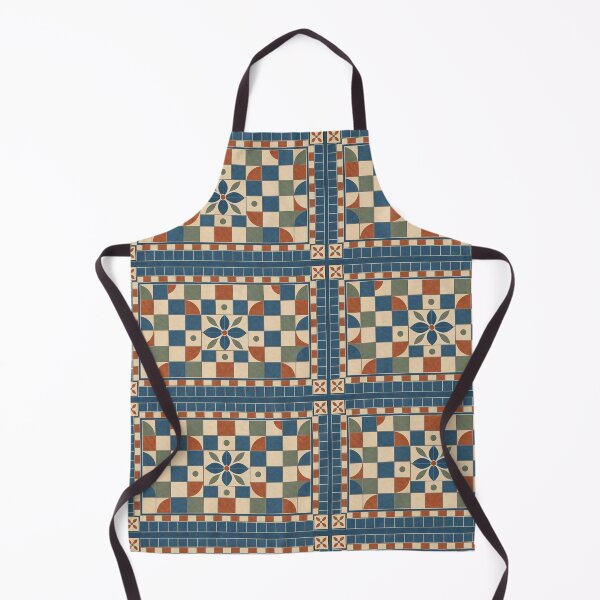 Item preview, Courtyard Tile – Mediterranean Geometric Bath Mat designed and sold by astersgraphics.