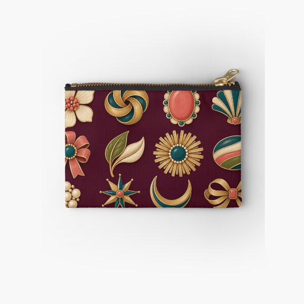 Item preview, Brooch Drawer – Vintage Jewelry Zipper Pouch designed and sold by astersgraphics.