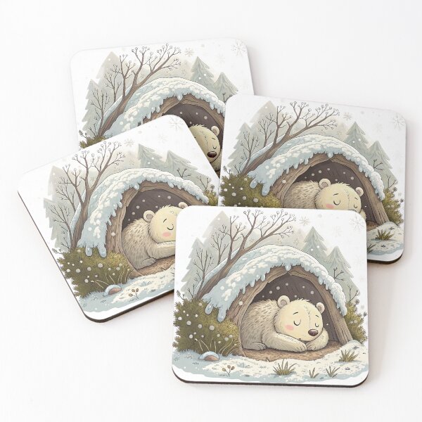 Item preview, Cozy Sleeping Polar Bear in Winter Cave | Polar Bear Sleeping in Winter designed and sold by Deepsleepstudio.