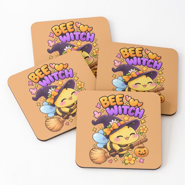 Item preview, Bee Witch Halloween – Cute Kawaii Witch Bee on Broom designed and sold by StickyDelights.