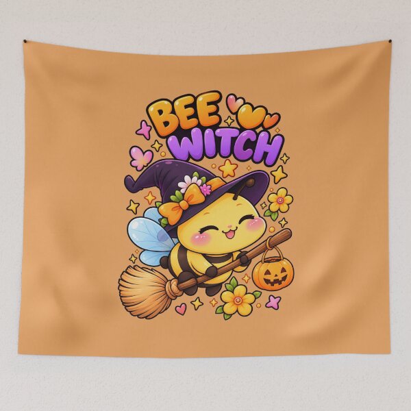 Item preview, Bee Witch Halloween – Cute Kawaii Witch Bee on Broom designed and sold by StickyDelights.