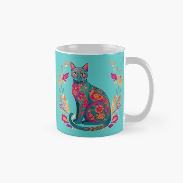 Item preview, Bohemian cat with flowers and bird - Colorful life designed and sold by ParadoxParadox.