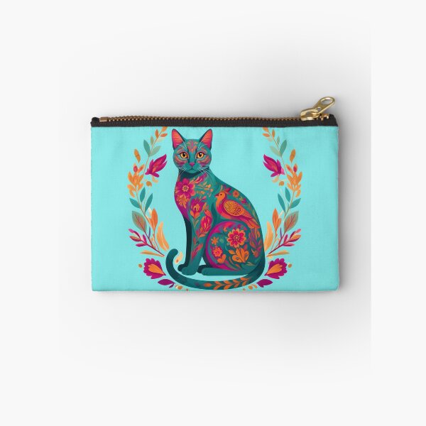 Item preview, Bohemian cat with flowers and bird - Colorful life designed and sold by ParadoxParadox.