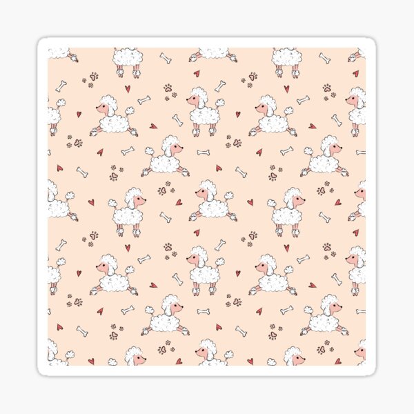 Item preview, Cute Poodle Dog Peach Pattern designed and sold by SmyrnaArtGalery.