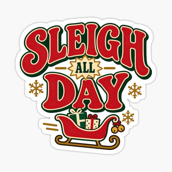 Item preview, Sleigh All Day Retro Christmas Holiday Design designed and sold by  MAD's Recreation Studio.