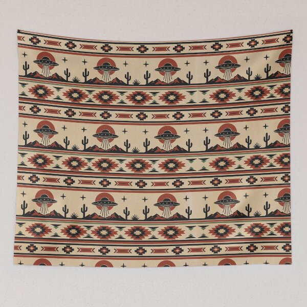 Item preview, Funny Southwestern UFO Pattern designed and sold by ChunkByChunk.