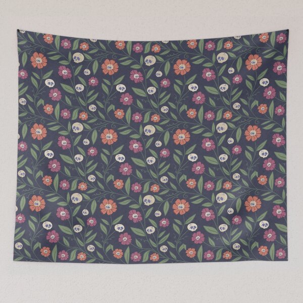 Item preview, Floral Skulls designed and sold by Nicole Dawn Design.
